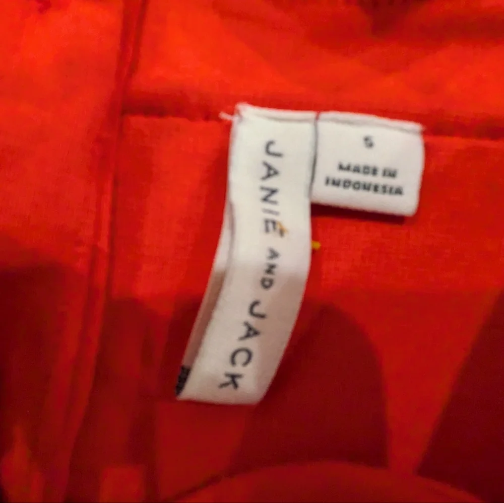Janie And Jack Adorable Red Romper With White Frills Size 5